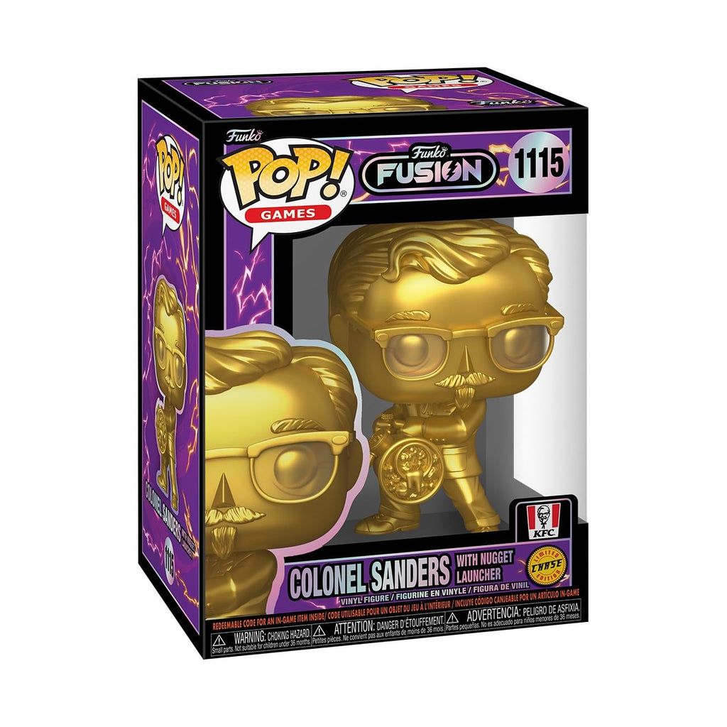 Premium imported Funko Pop! Fusion Colonel Sanders in gold with nugget launcher. A must-have for collectors!