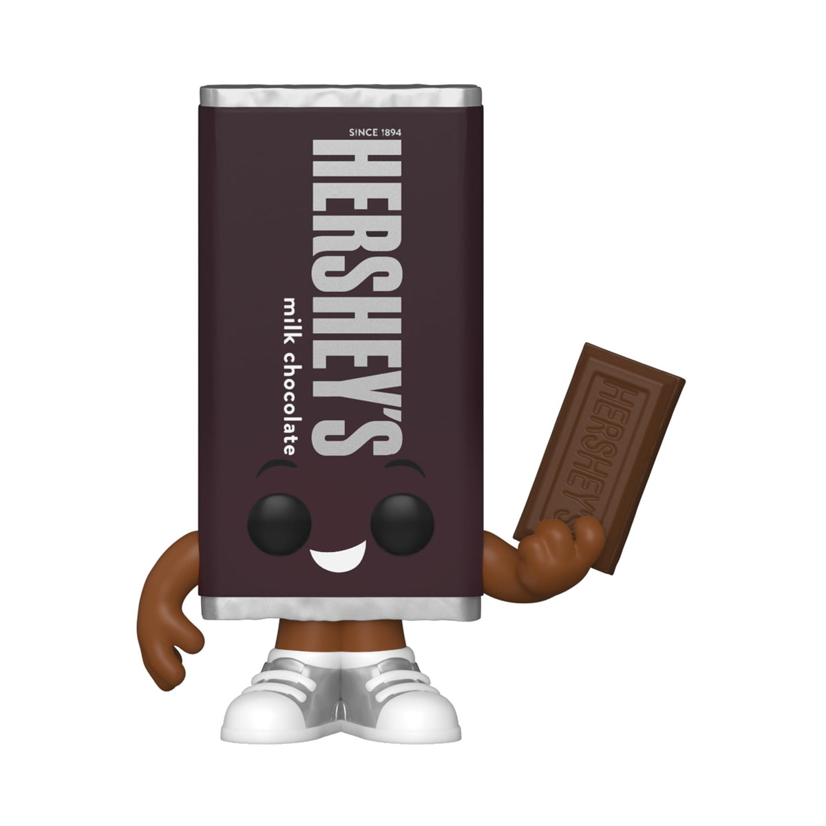 Hershey's milk chocolate-themed Funko POP! figure holding a chocolate bar. Available for order online.