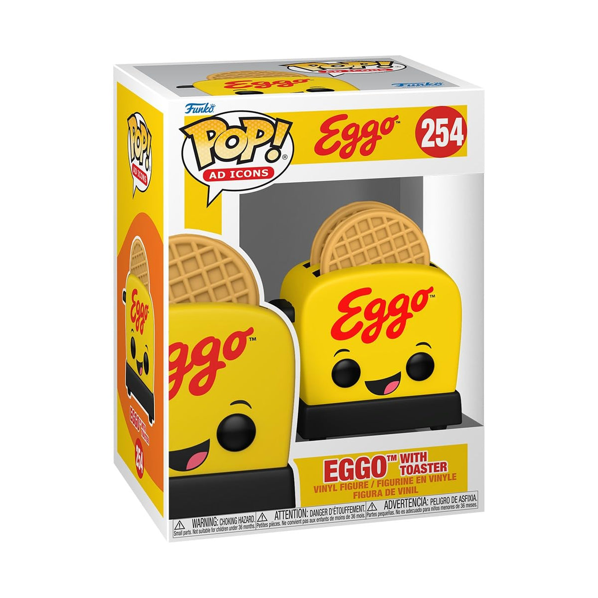 100% authentic Funko POP! Ad Icons Eggo figure with toaster, featuring bright colors and cute design.