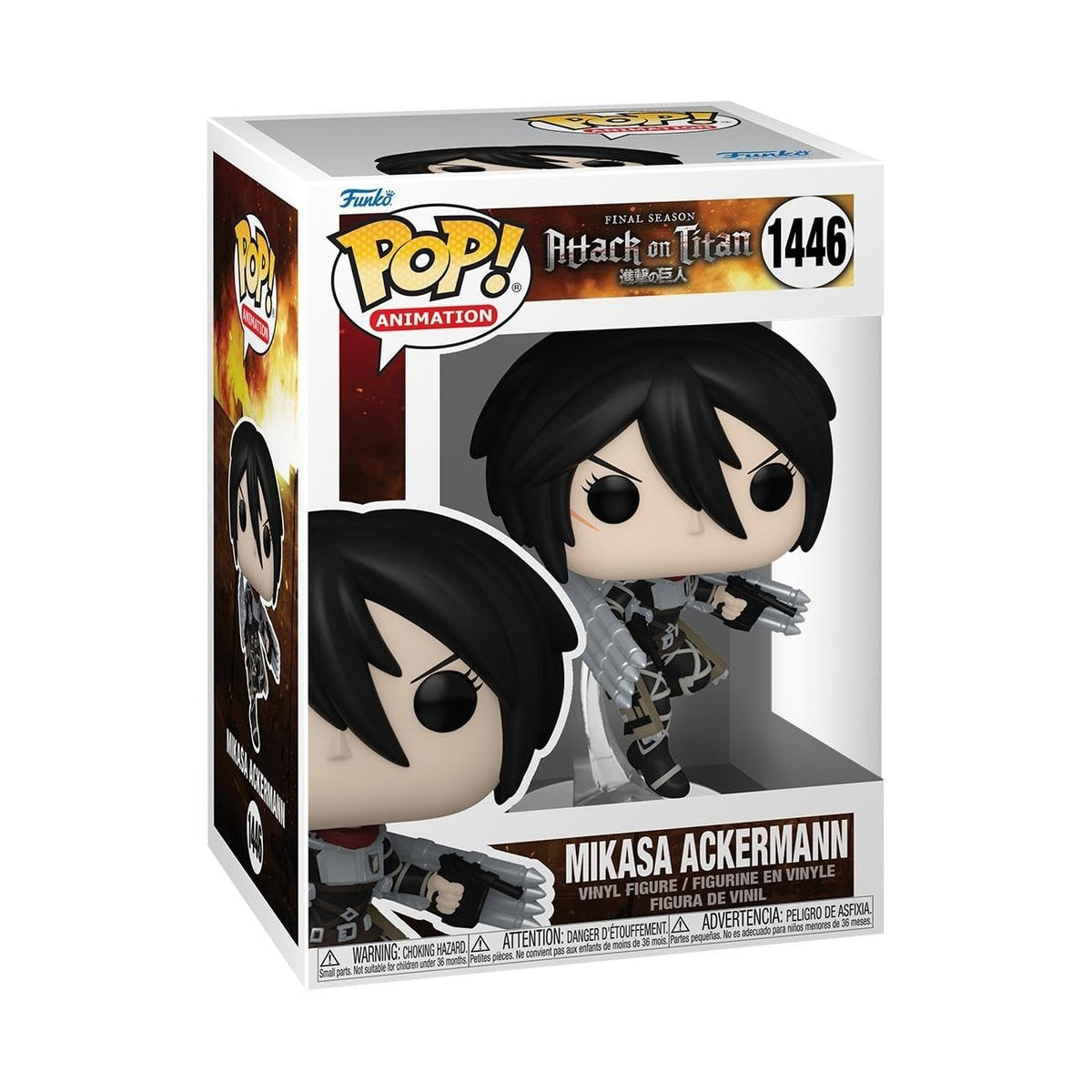 Authentic Funko POP! of Mikasa Ackermann from Attack on Titan. Features detailed vinyl design. Perfect for collectors!