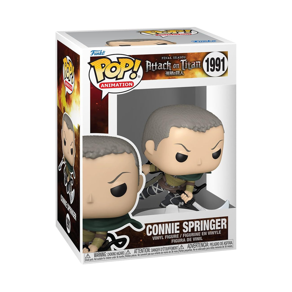 Authentic Funko POP! Animation of Connie Springer from Attack on Titan. Collectible, detailed design, perfect for fans.