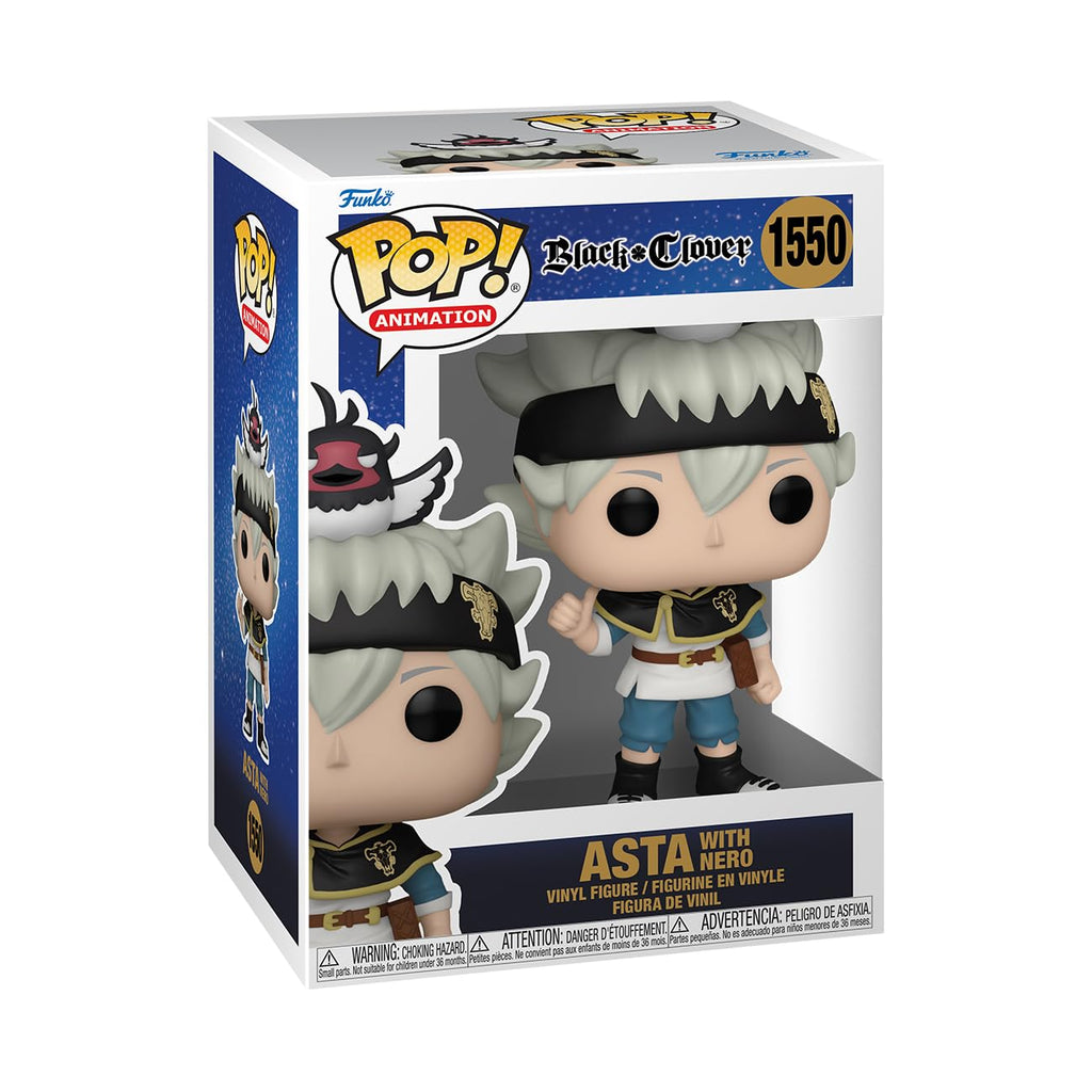 100% genuine Funko POP! figure of Asta, a character from Black Clover, featuring vibrant colors and iconic details.