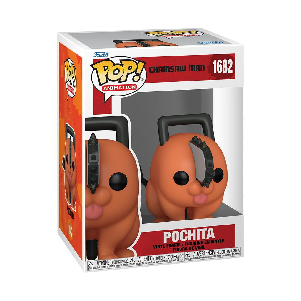 100% genuine Funko POP! Pochita from Chainsaw Man, featuring a cute vinyl figure with chainsaw detail. Perfect for collectors!