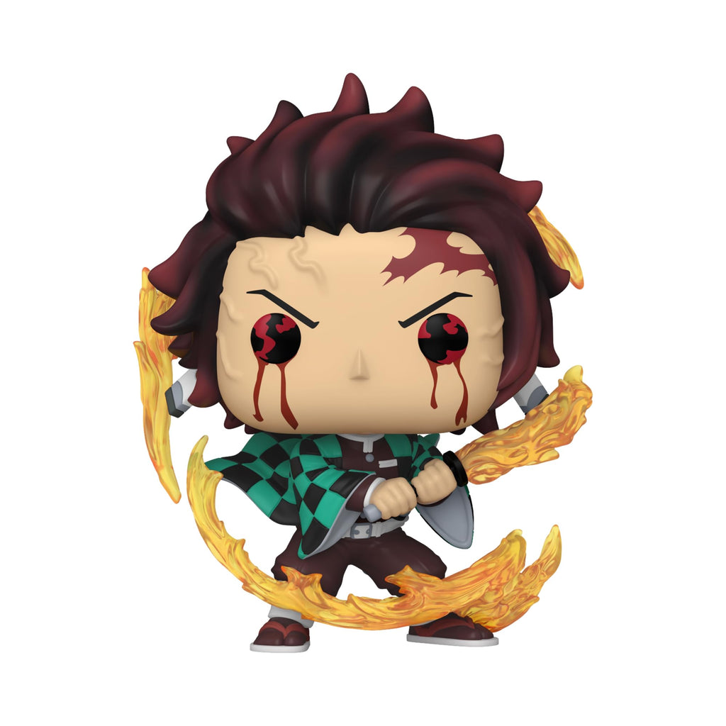 This Funko POP! features Tanjiro from Demon Slayer, adorned with flames. Available in India—order online now!