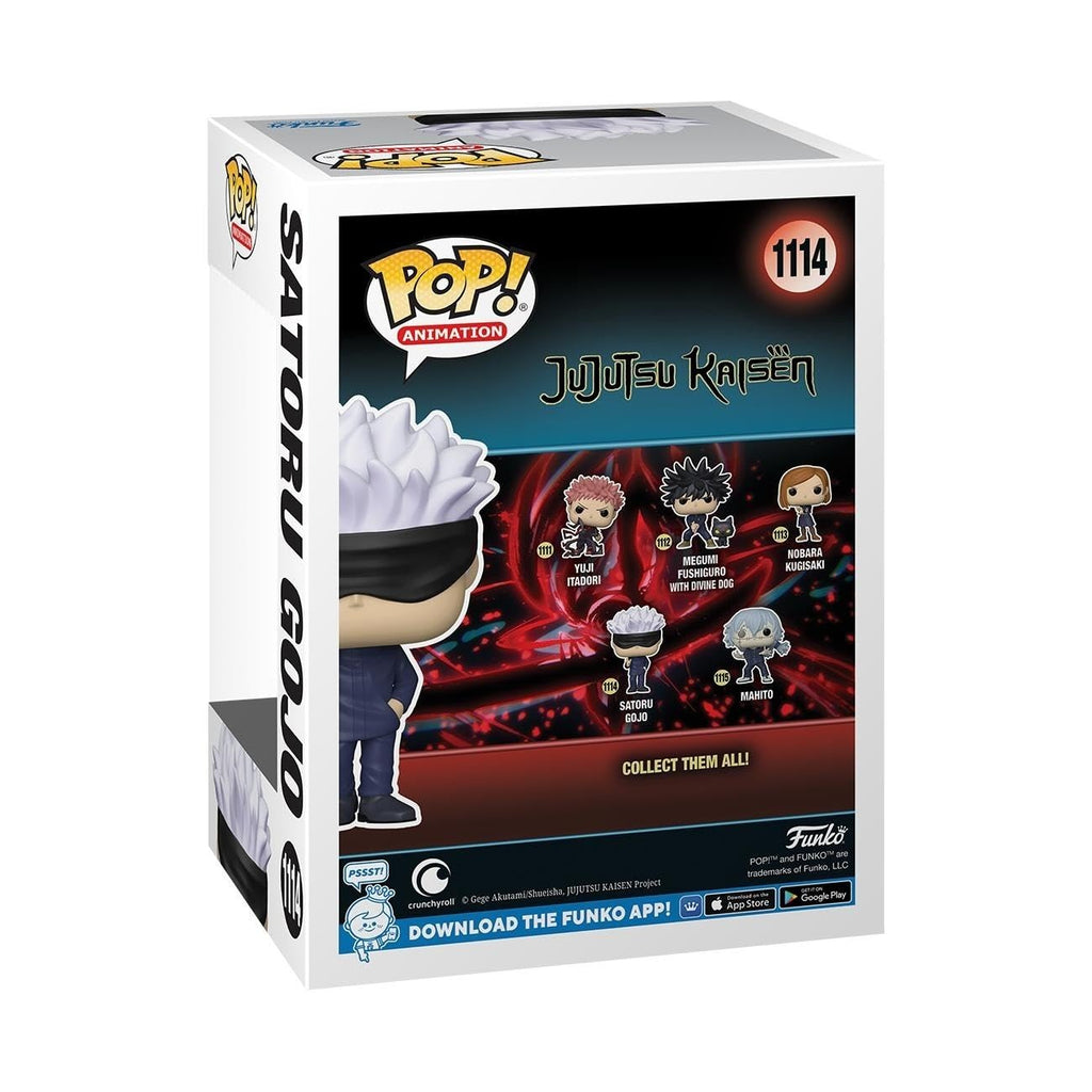 Satoru Gojo Funko Pop! from Jujutsu Kaisen. Boxed figure, part of a collectible series. Verified by CuratCart.