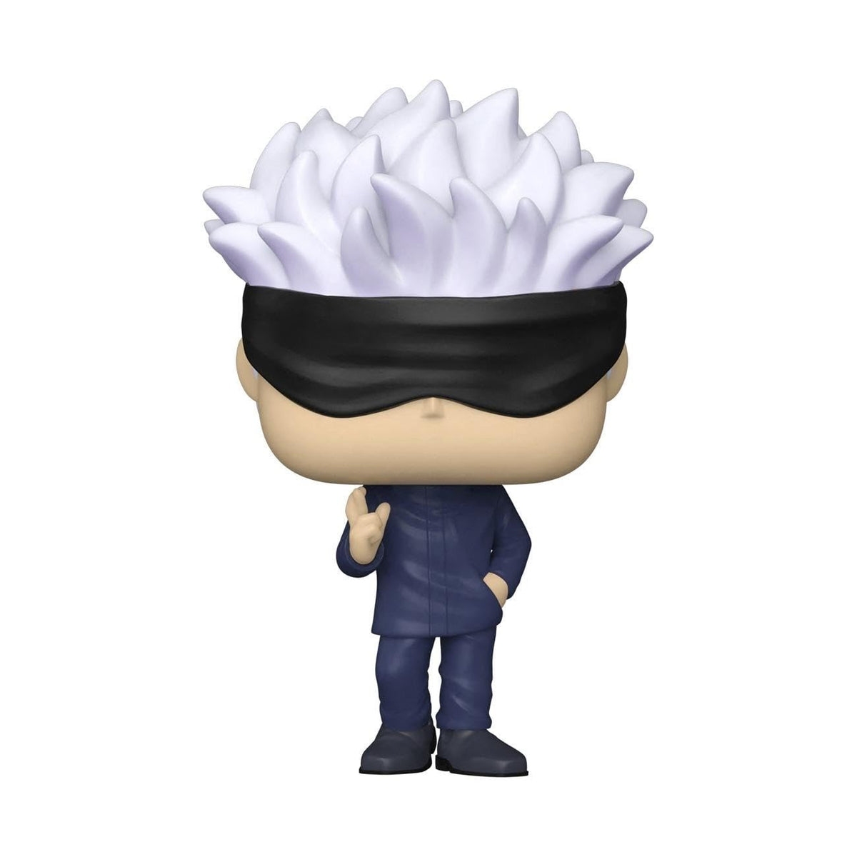 Premium imported Funko POP! figure of a Jujutsu Kaisen character with distinctive white hair and black blindfold.