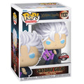 100% authentic Funko Pop! of Satoru Gojo from Jujutsu Kaisen, featuring his distinct white hair and purple energy.