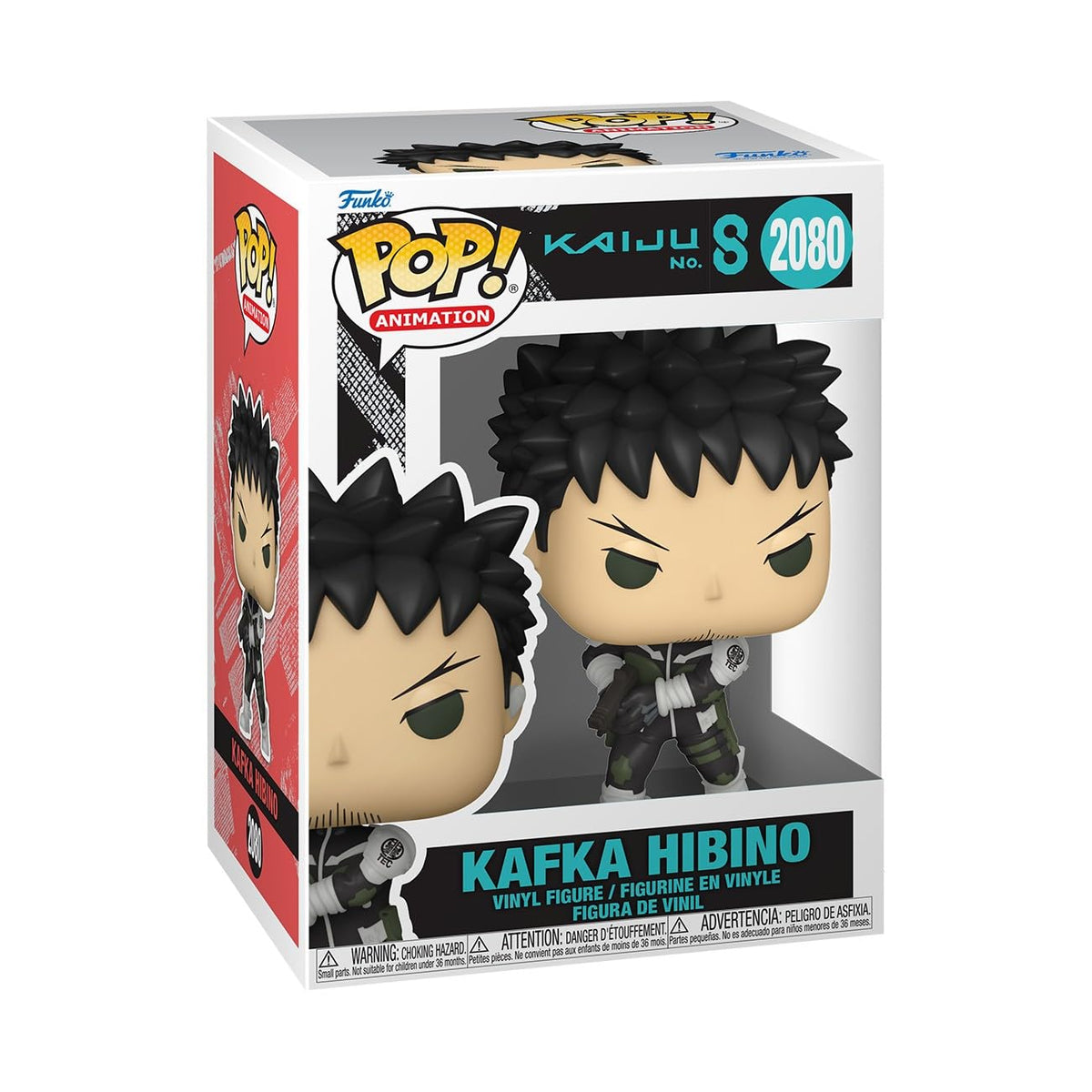 Authentic Funko POP! figure of Kafka Hibino from Kaiju No. 8. Features detailed design and collectible box packaging.