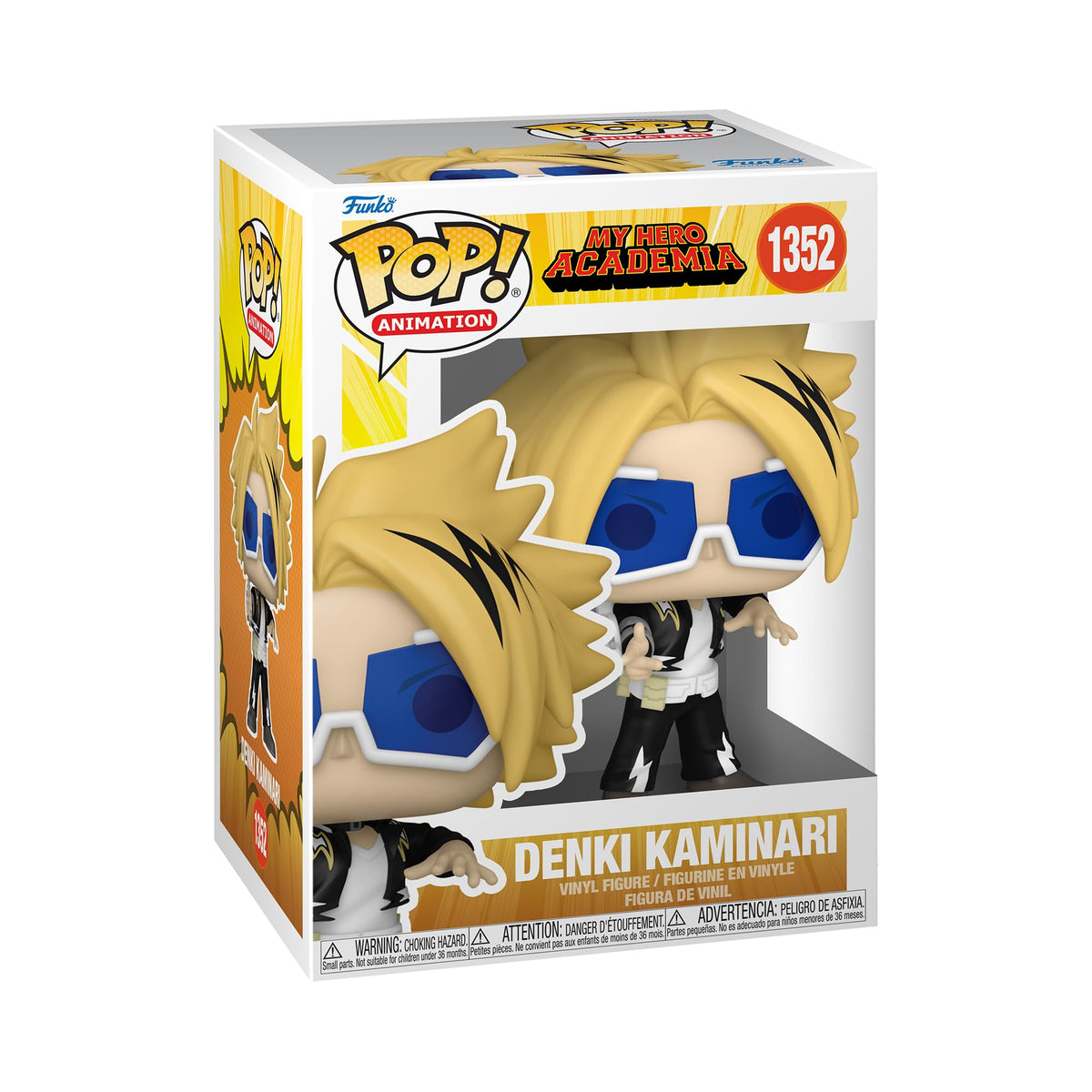 Authentic Funko POP! Animation Denki Kaminari figure from My Hero Academia. Unique design, vibrant colors, perfect for collectors.