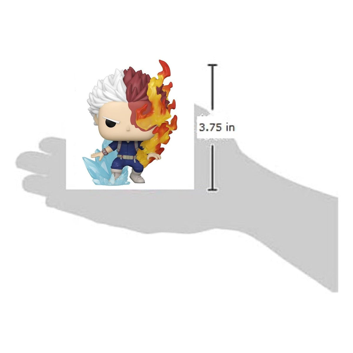Authentic Funko POP! Animation figure from My Hero Academia, showcasing a character with fire and ice features, 3.75 inches tall.
