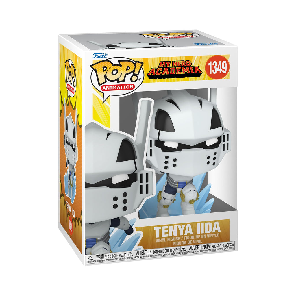 100% genuine Funko POP! figure of Tenya Iida from My Hero Academia, standing in a collectible box, designed for anime fans.