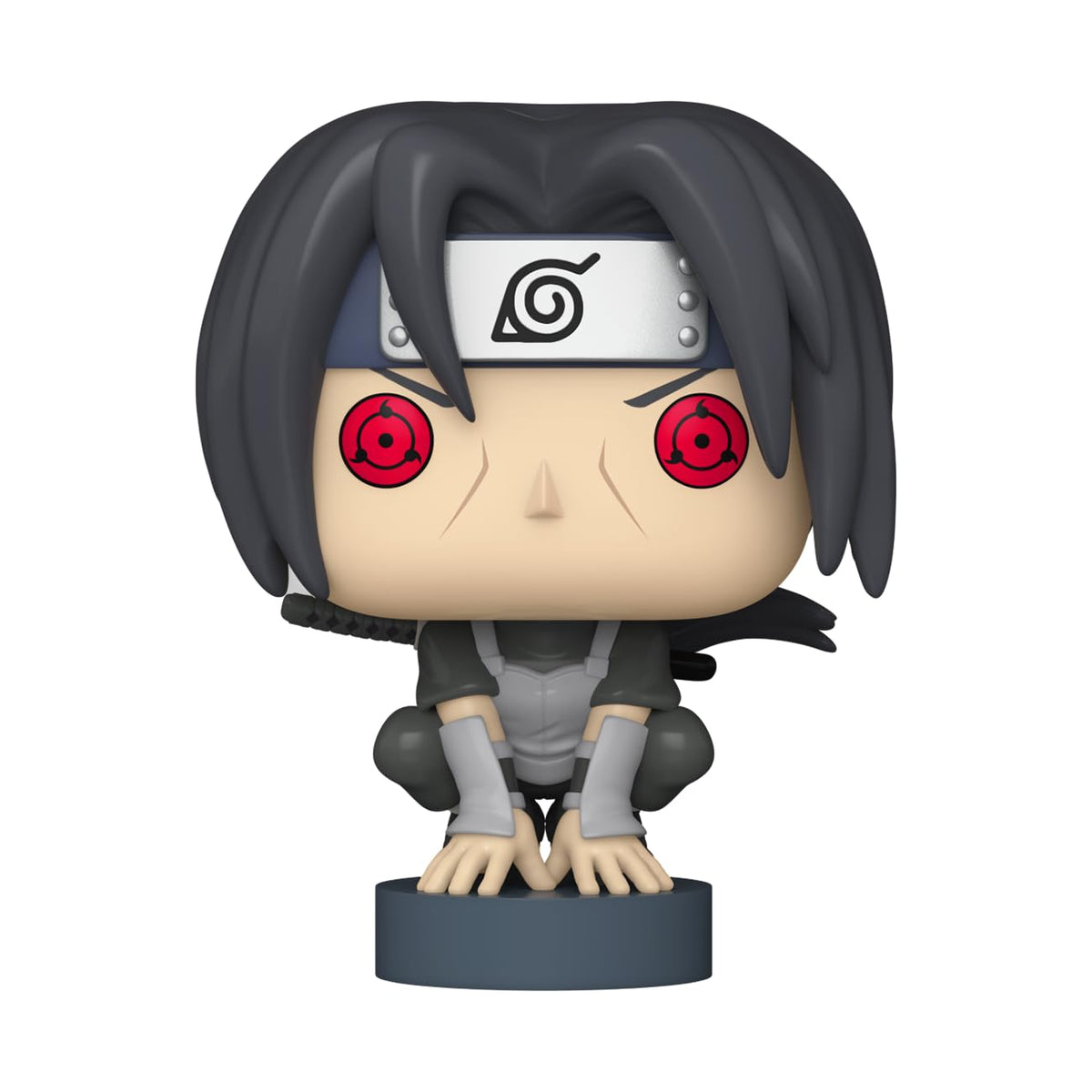 Authentic Funko POP! figure of a character from Naruto Shippuden, featuring vivid red eyes and detailed design. 100% genuine!