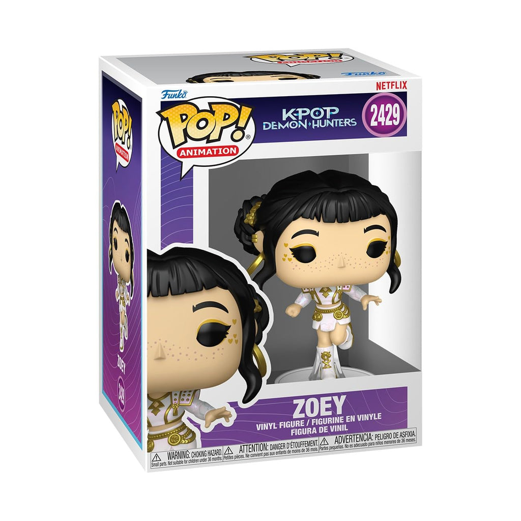 Authentic Funko POP! Animation figure of Zoey from Netflix's KPOP Demon Hunters. Collectible, vibrant design with detailed features.