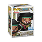 100% authentic Funko POP! figure of Blackbeard from One Piece, showcasing vibrant details and unique design.