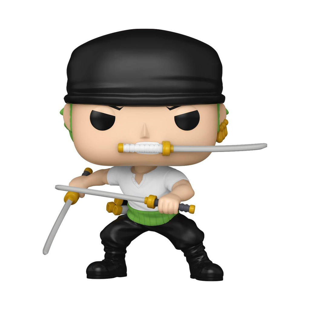 Shop the 100% genuine Funko POP! Animation Zoro figure from One Piece, featuring his iconic look with swords.
