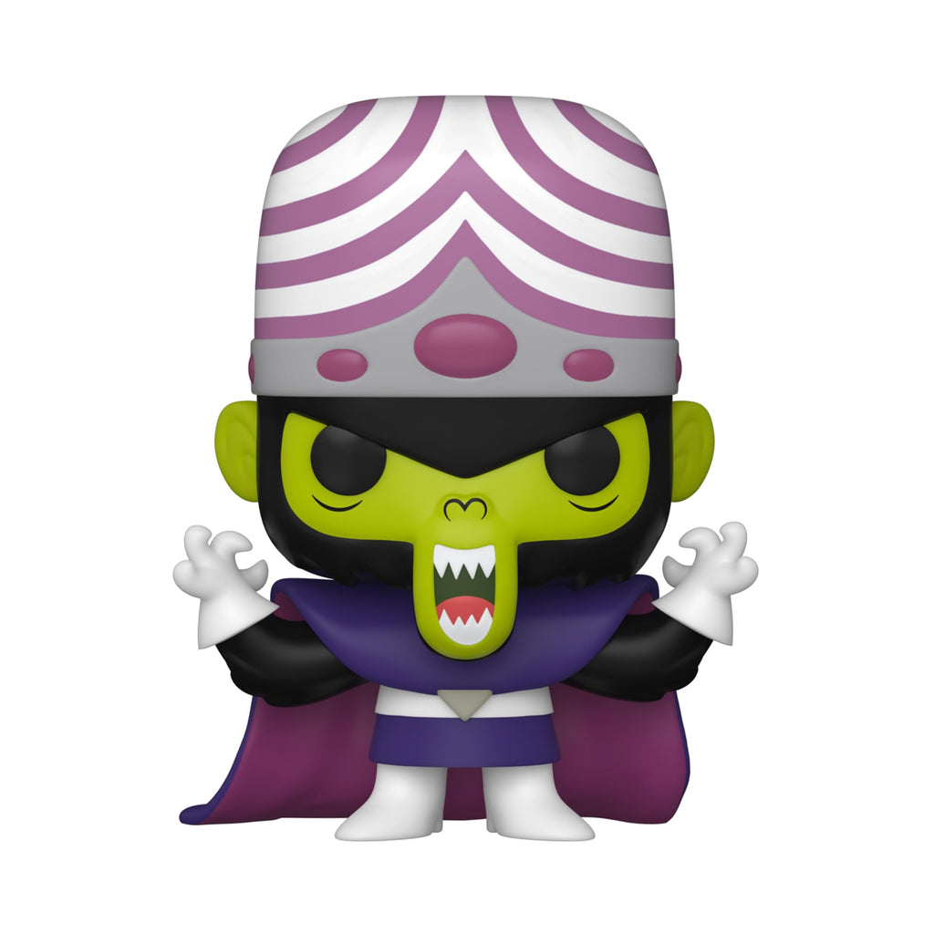 Official Funko POP! figure of Mojo Jojo from Powerpuff Girls, showcasing vibrant colors and detailed design in original packaging.