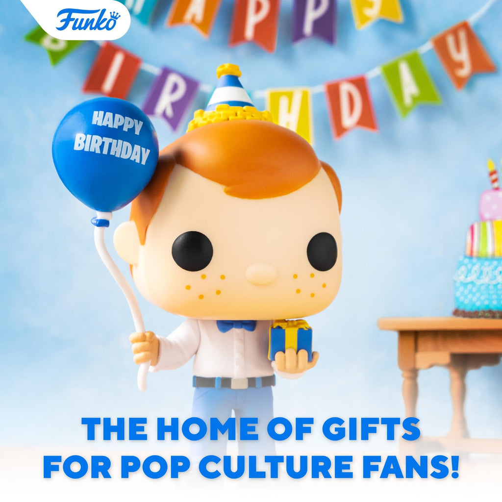 Adorable Funko POP! Genma from Ranma 1/2, holding a balloon and gift, perfect for pop culture fans. Verified by CuratCart.