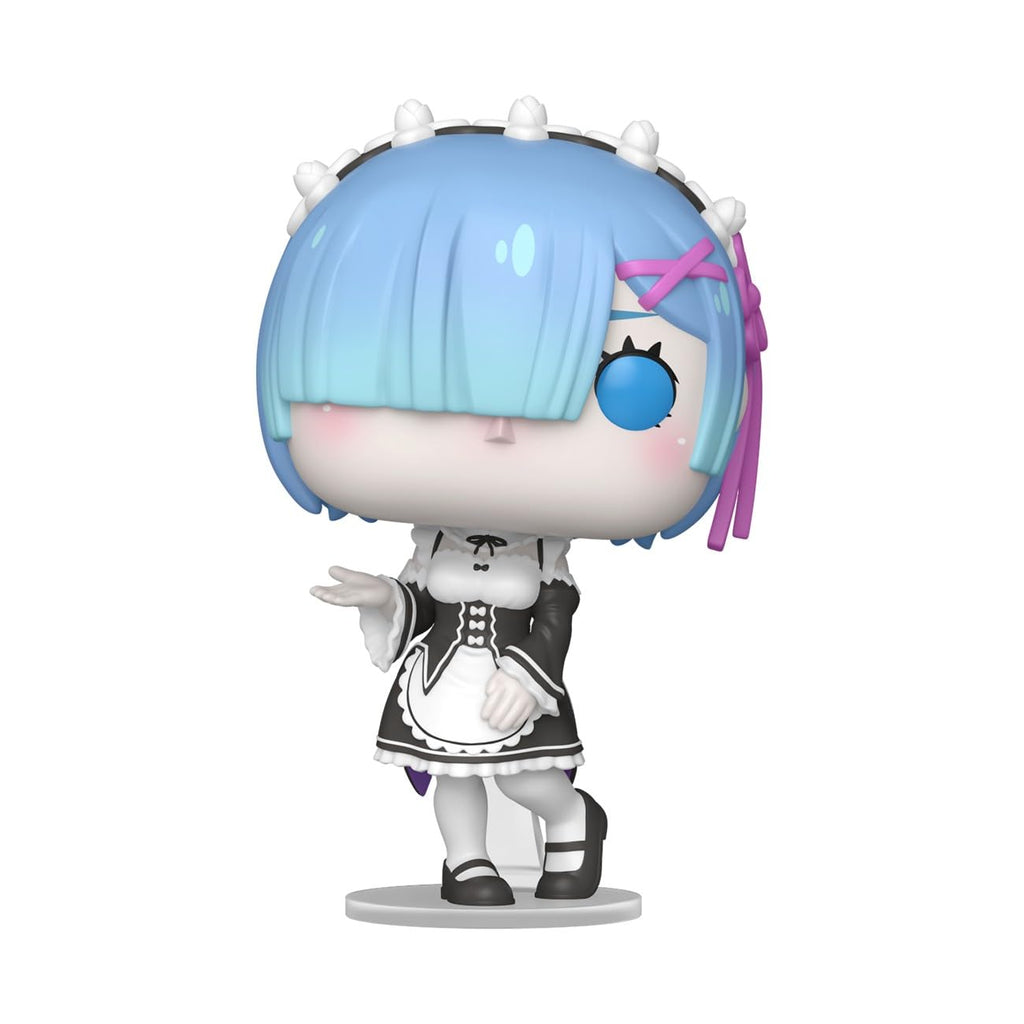 Funko POP! Animation Rem from Re:Zero, dressed in black and white maid outfit. Available online, order now!