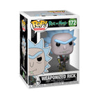 100% genuine Weaponized Rick Funko POP figure from Rick and Morty. Collectible vinyl character with iconic blue hair and accessories.