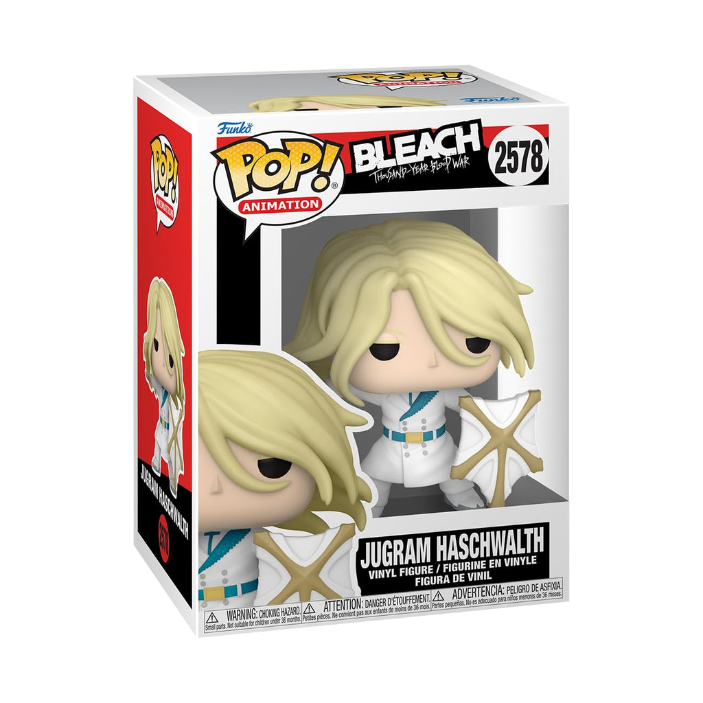 Authentic Funko Pop! Jugram Haschwalth from Bleach: Thousand Year Blood War series. Vinyl figure, collectible.