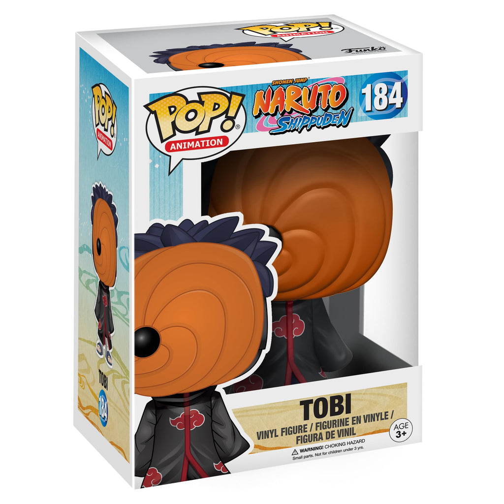 100% authentic FUNKO POP Anime Tobi collectible from Naruto Shippuden, showcasing detailed design and vibrant colors.