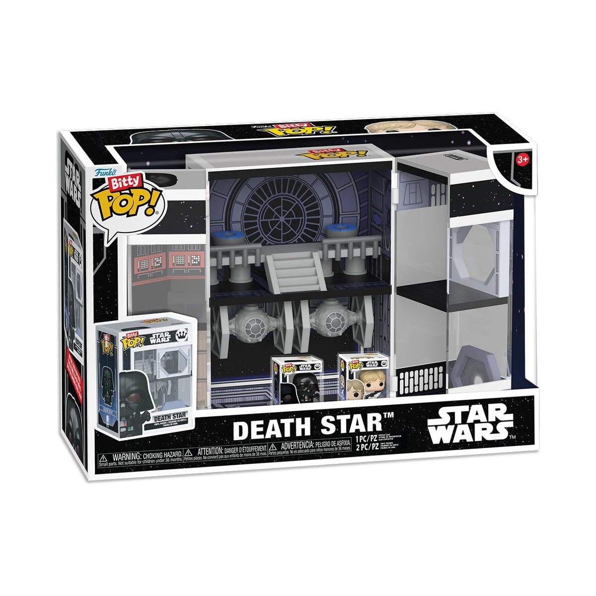 This Funko POP! Bitty Box features authentic Star Wars Dart with iconic Death Star design, perfect for collectors.