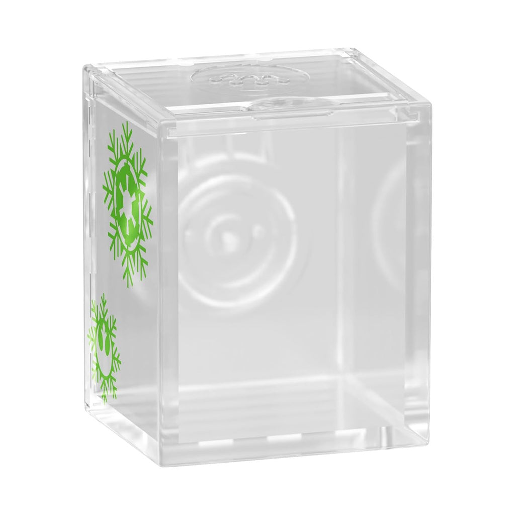 Official Funko Pop! Bitty Countdown Calendar features a clear cube with festive green snowflake design. Perfect for holiday countdown!