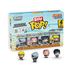 Authentic Funko Pop! Bitty set featuring Naruto characters Kakashi, Sakura, Naruto, and Sasuke. Perfect for collectors!