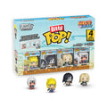 Authentic Funko Pop! Bitty Naruto Shippuden set includes four collectible figures: Naruto, Sasuke, Jiraiya, and Sakura.