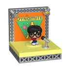 Premium imported Funko Pop! figure of BTS in Dynamite stage setup, featuring vibrant colors and a microphone.