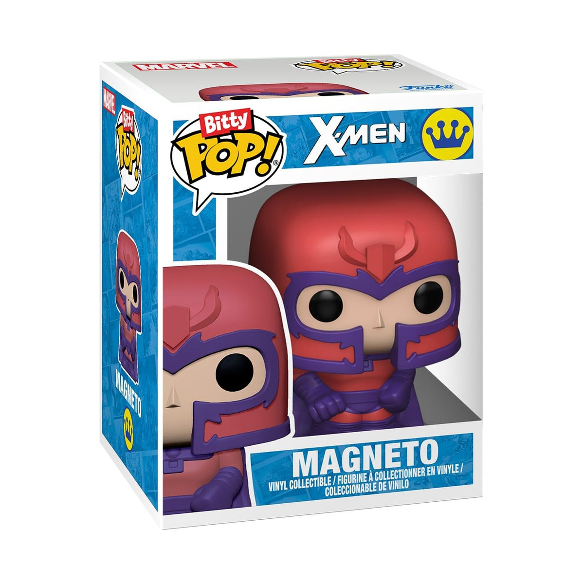 Funko Pop! Bitty Magneto from X-Men. A collectible vinyl figure showcasing the iconic character in vibrant colors. Verified by CuratCart.