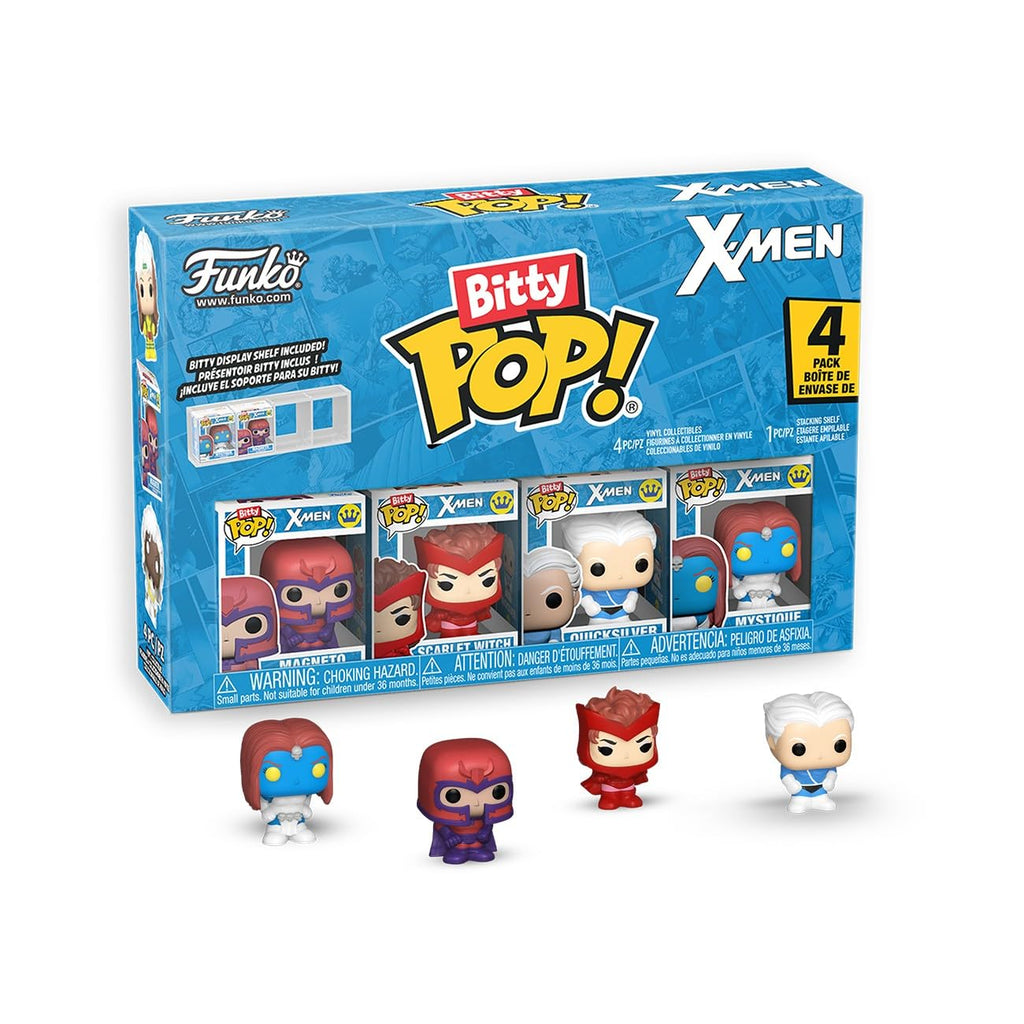 Authentic Funko Pop! Bitty X-Men set featuring Magneto, Scarlet Witch, and more. Perfect for collectors and fans!