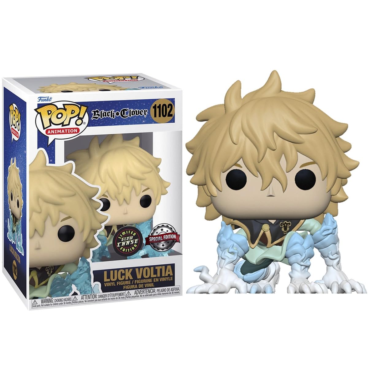 Premium imported Funko POP! Black Clover Luck Voltia figure, featuring vibrant colors and special edition details.
