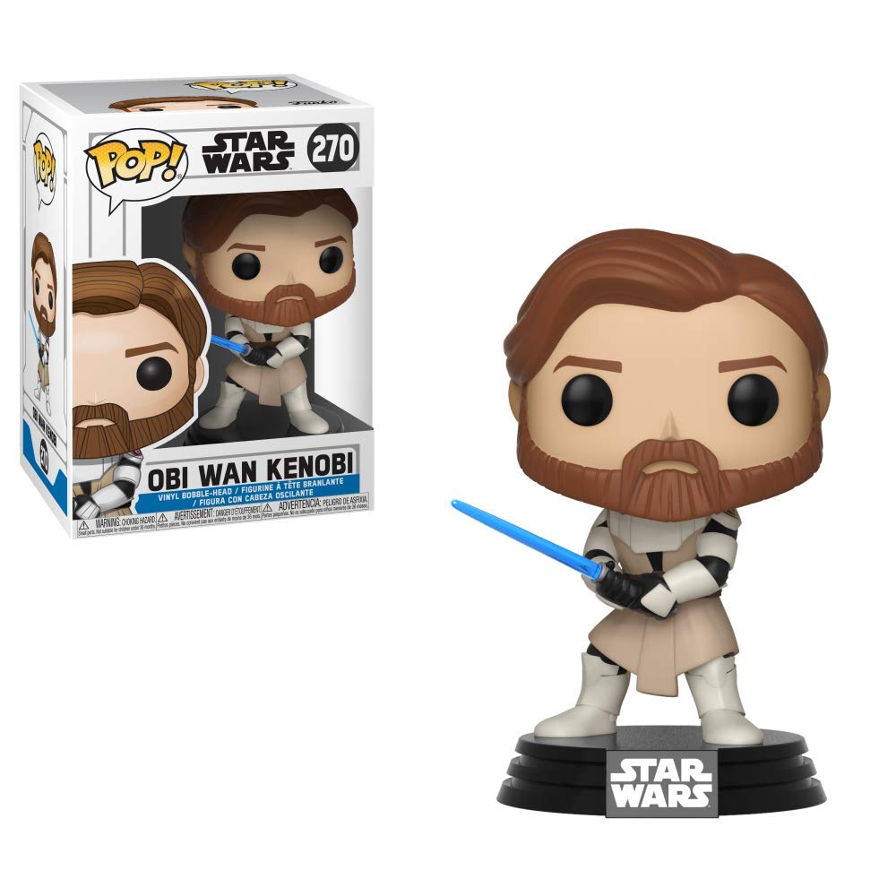 100% genuine Funko POP! bobblehead of Obi-Wan Kenobi from Star Wars: Clone Wars. Perfect collectible for fans!