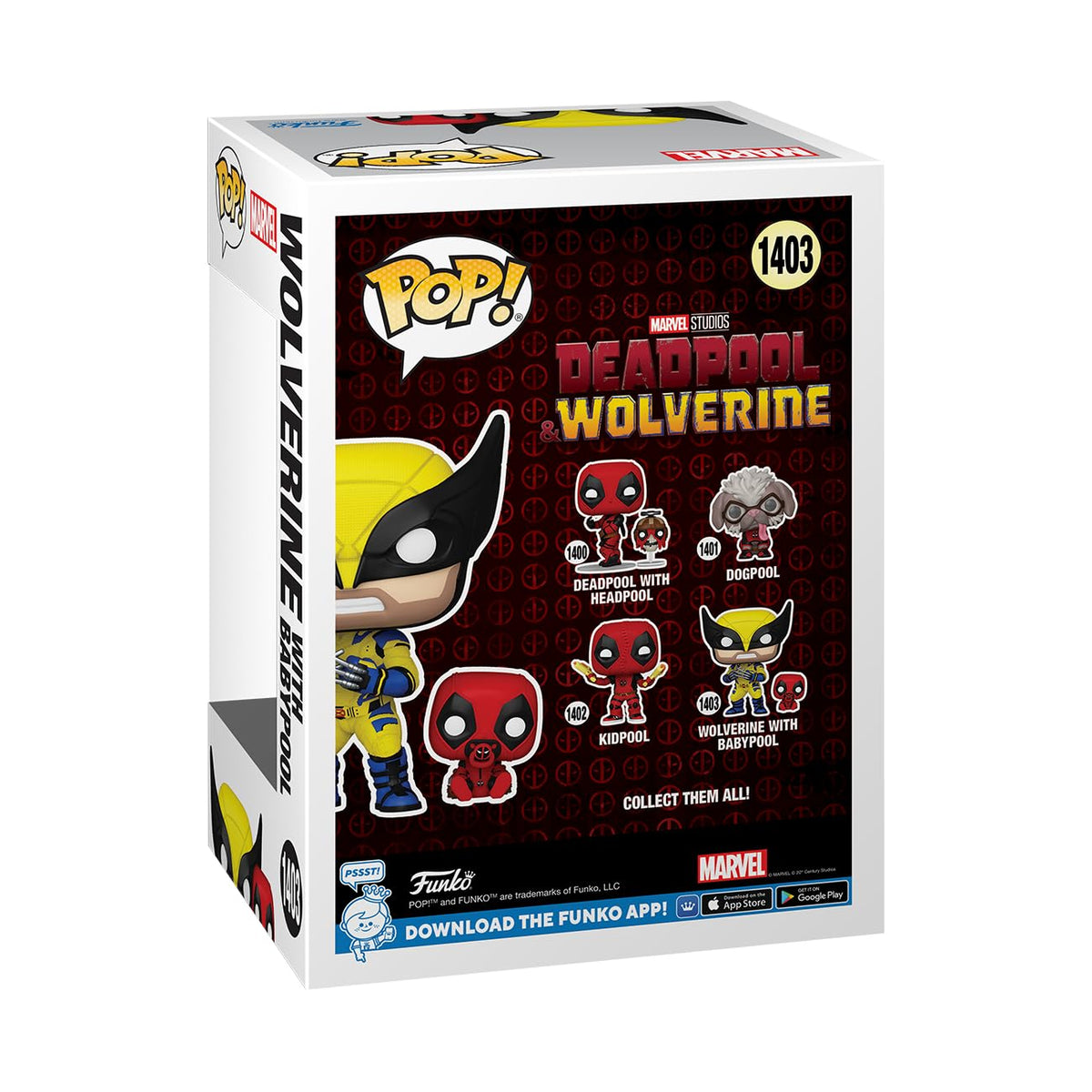 Premium imported Funko POP! set features Deadpool and Wolverine, vibrant design with collectible character details.