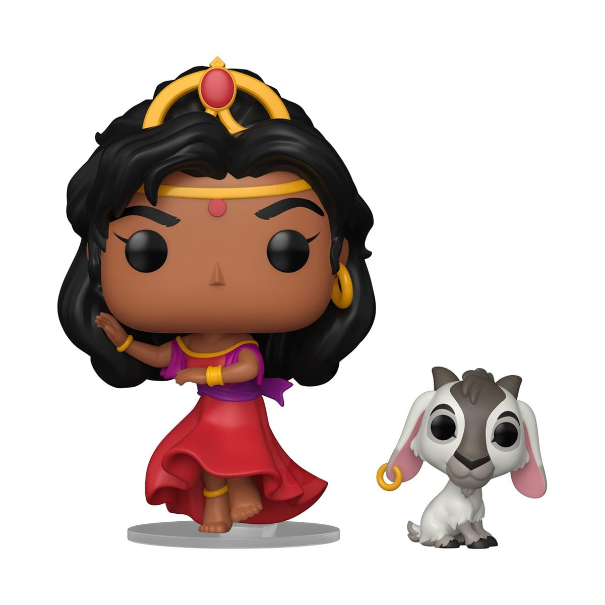 Funko POP! featuring Esmeralda from Disney's Hunchback of Notre Dame with her goat, Djali. Available to order online!