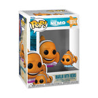 100% Genuine Funko POP! featuring Marlin with Nemo from Disney Pixar's Finding Nemo. Authentic character figures in a display box.