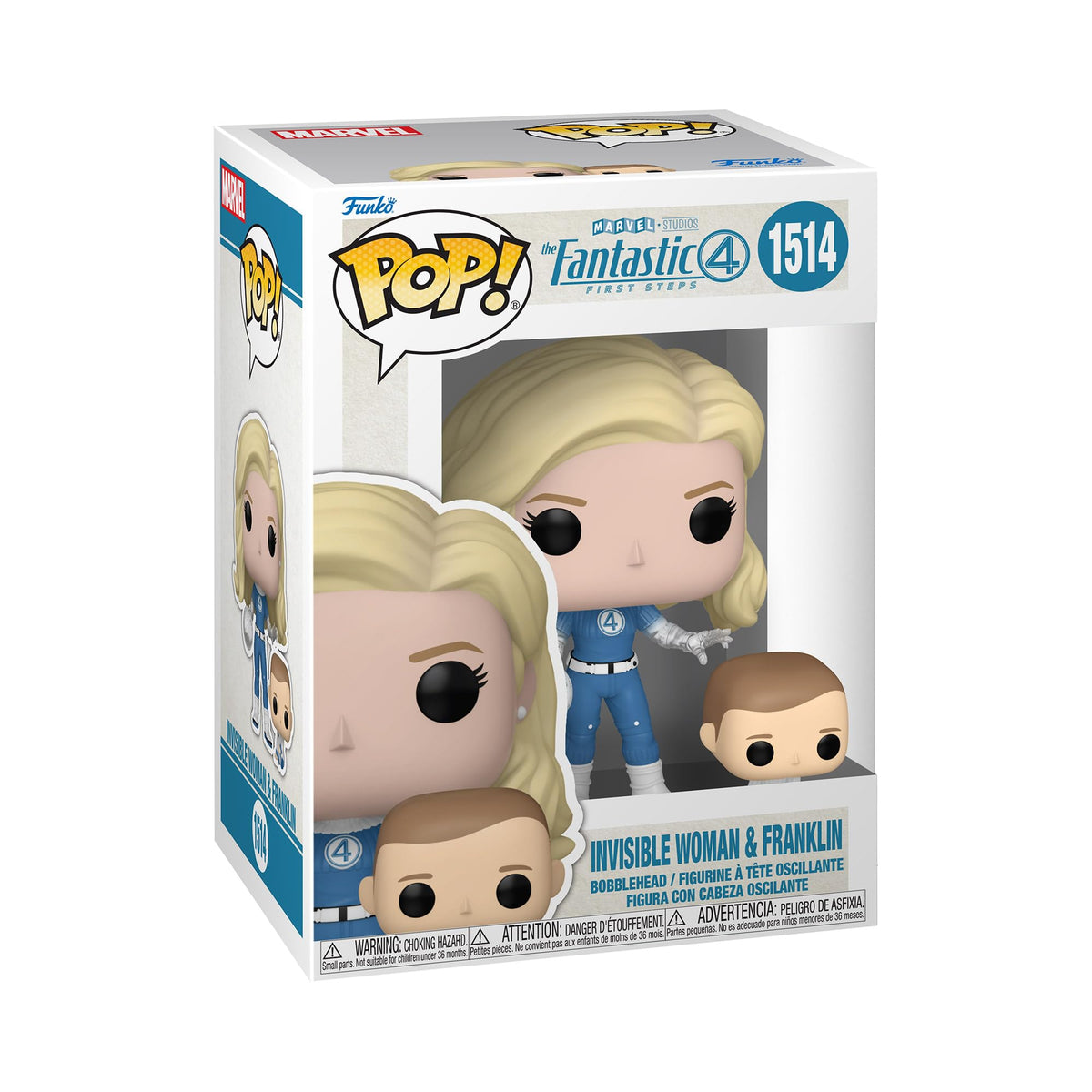 100% Genuine Funko POP! figures featuring Invisible Woman and Franklin from Marvel's Fantastic Four. A must-have collectible!