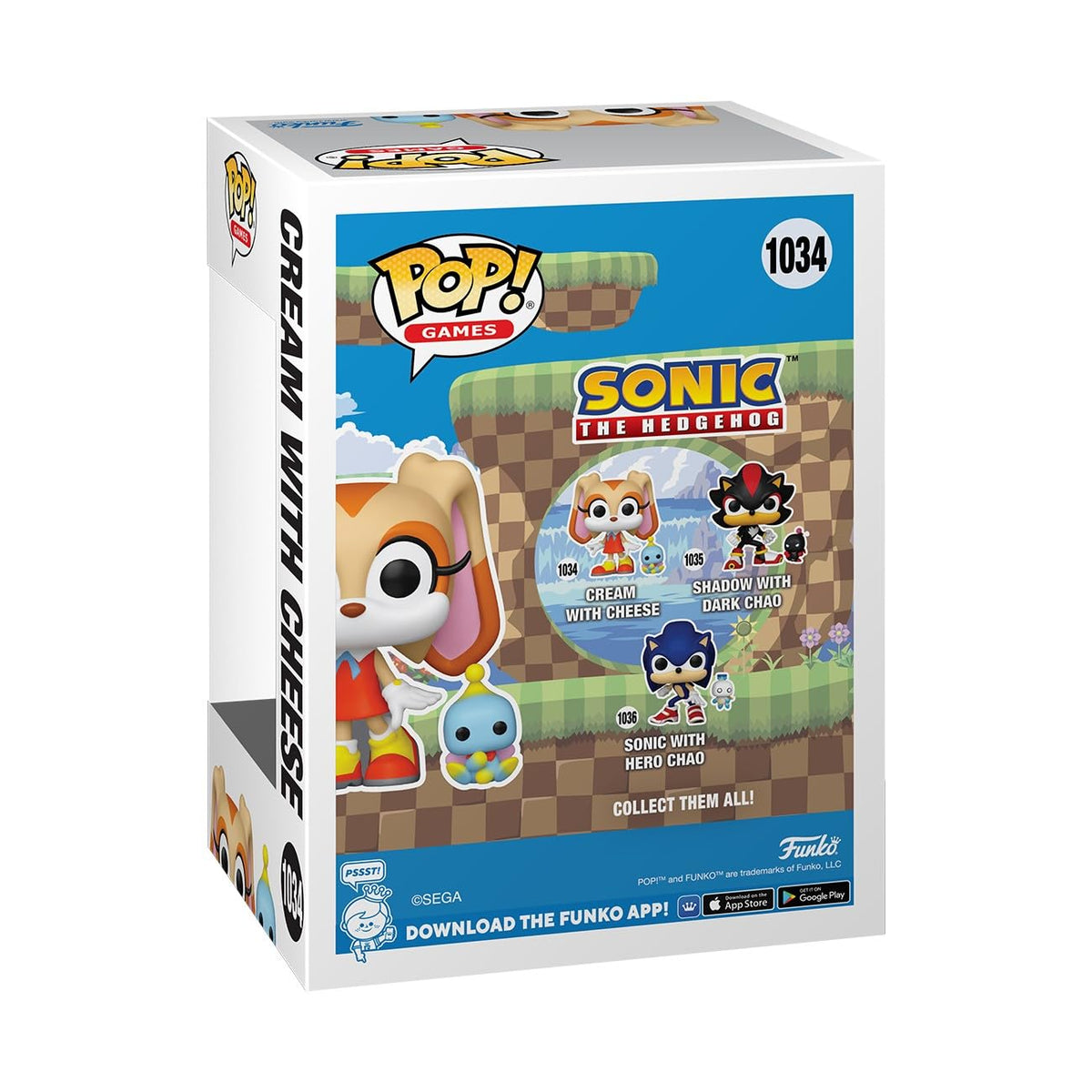 Premium imported Funko POP! set featuring Sonic, Cream with Cheese, and Shadow with Dark Chao. Collectible fan favorites!