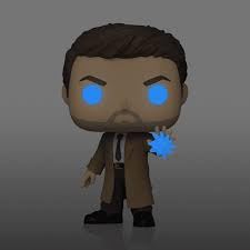 Premium imported Funko Pop Castiel #1840 figure glows in the dark, showcasing his blue eyes and magical powers.