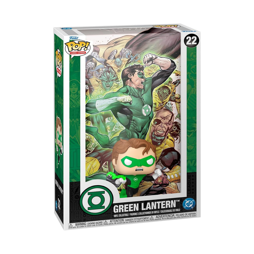 Discover the authentic Funko POP! Green Lantern collectible, featuring vibrant comic art and detailed figure in display box.