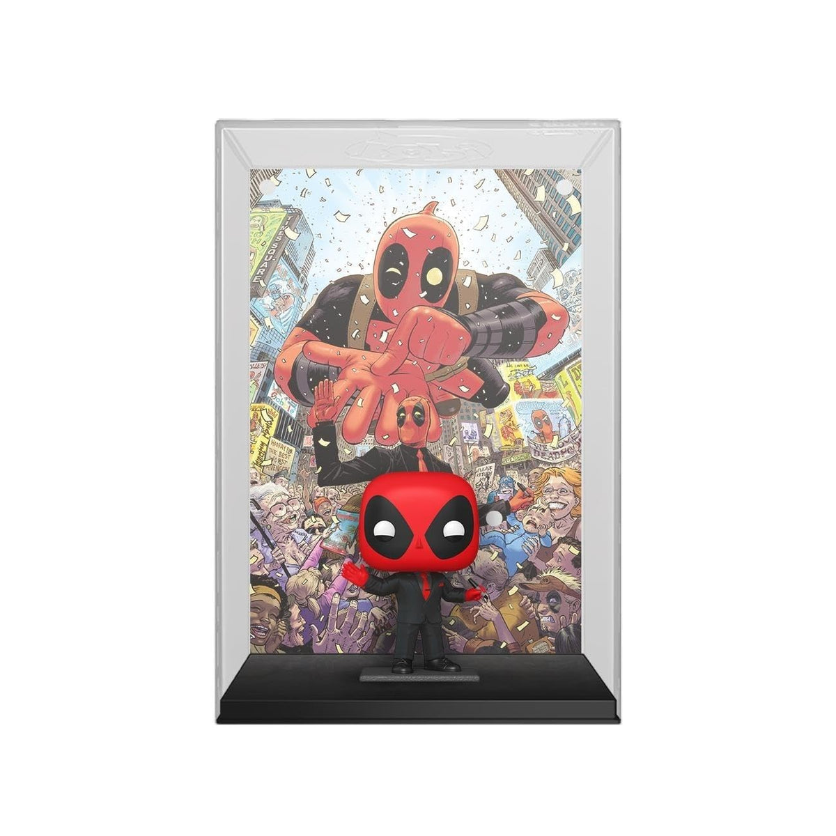 Marvel Deadpool Funko POP! Comic Cover features a vibrant figure in a display case. Available for order online now!