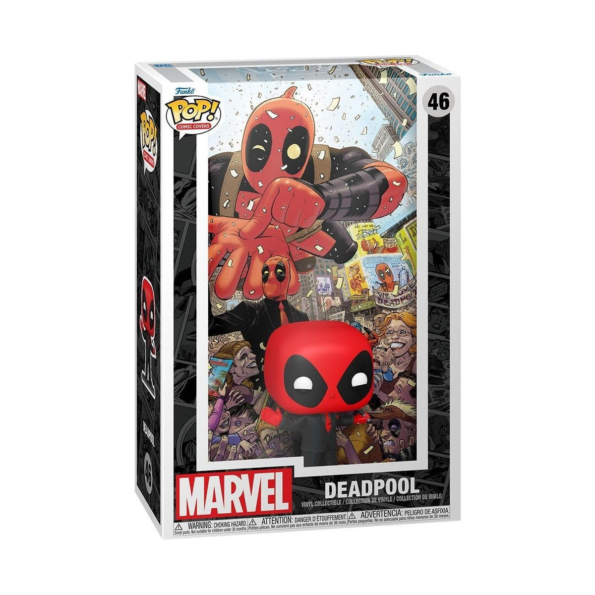 100% Genuine Funko POP! Comic Cover showcasing Deadpool with vibrant comic art and a unique collectible design.