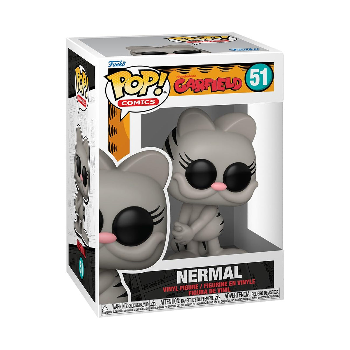 100% Genuine Funko POP! figure of Nermal from Garfield, features a cute, collectible design, perfect for fans.