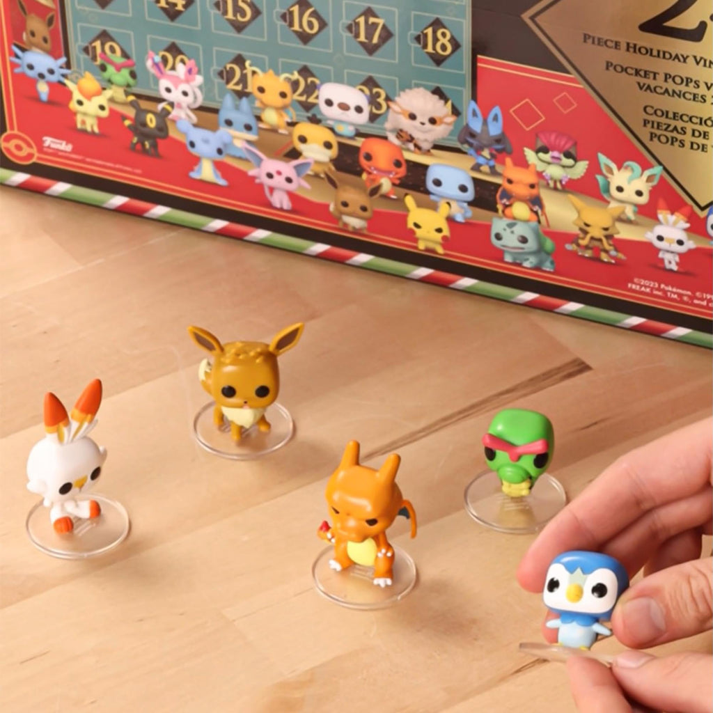 Colorful Funko Pop! Countdown Calendar featuring Pokemon figures. Available online for order, perfect for fans!