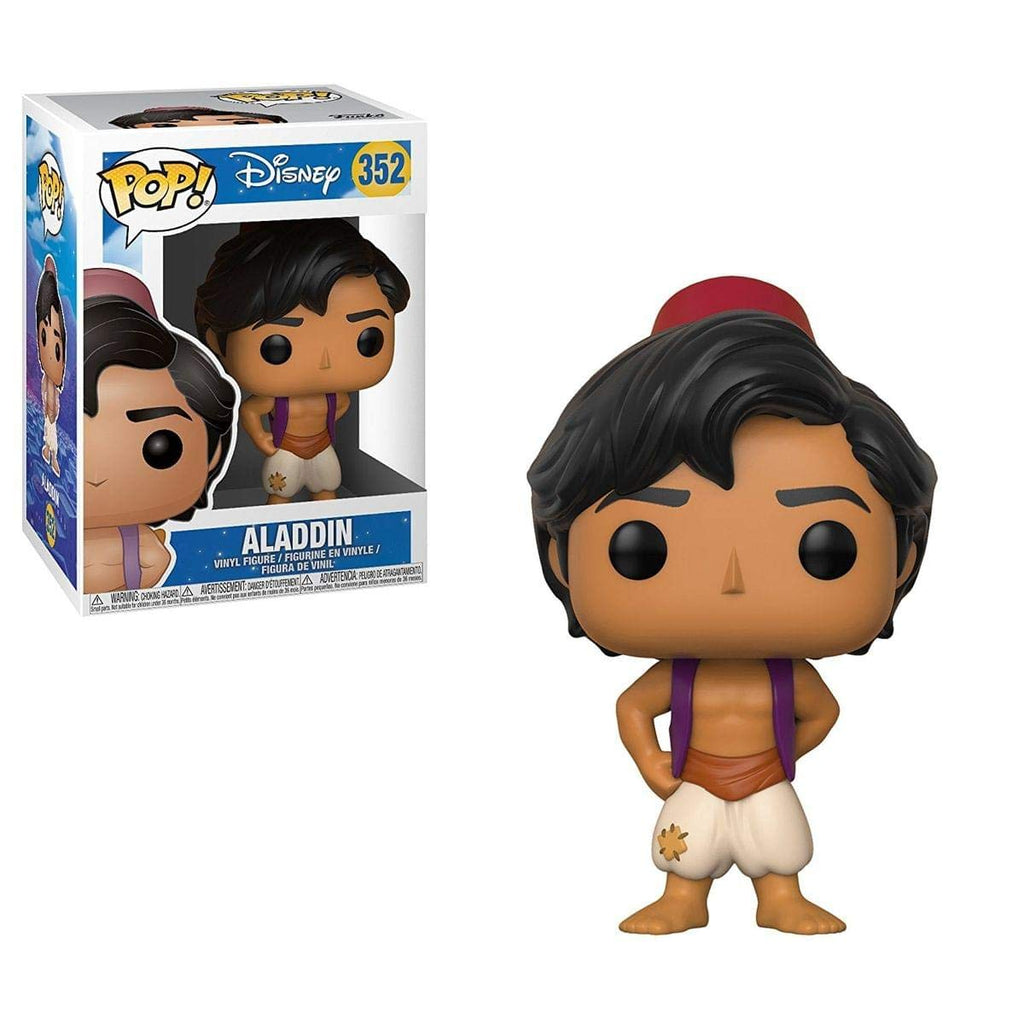 100% authentic Funko Pop! Disney Aladdin figure, featuring Aladdin in his classic outfit with a confident pose.