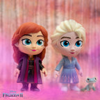 Discover these adorable Funko POP! figures of Anna and Elsa from Disney's Frozen 2, alongside an enchanting creature. Verified by CuratCart.