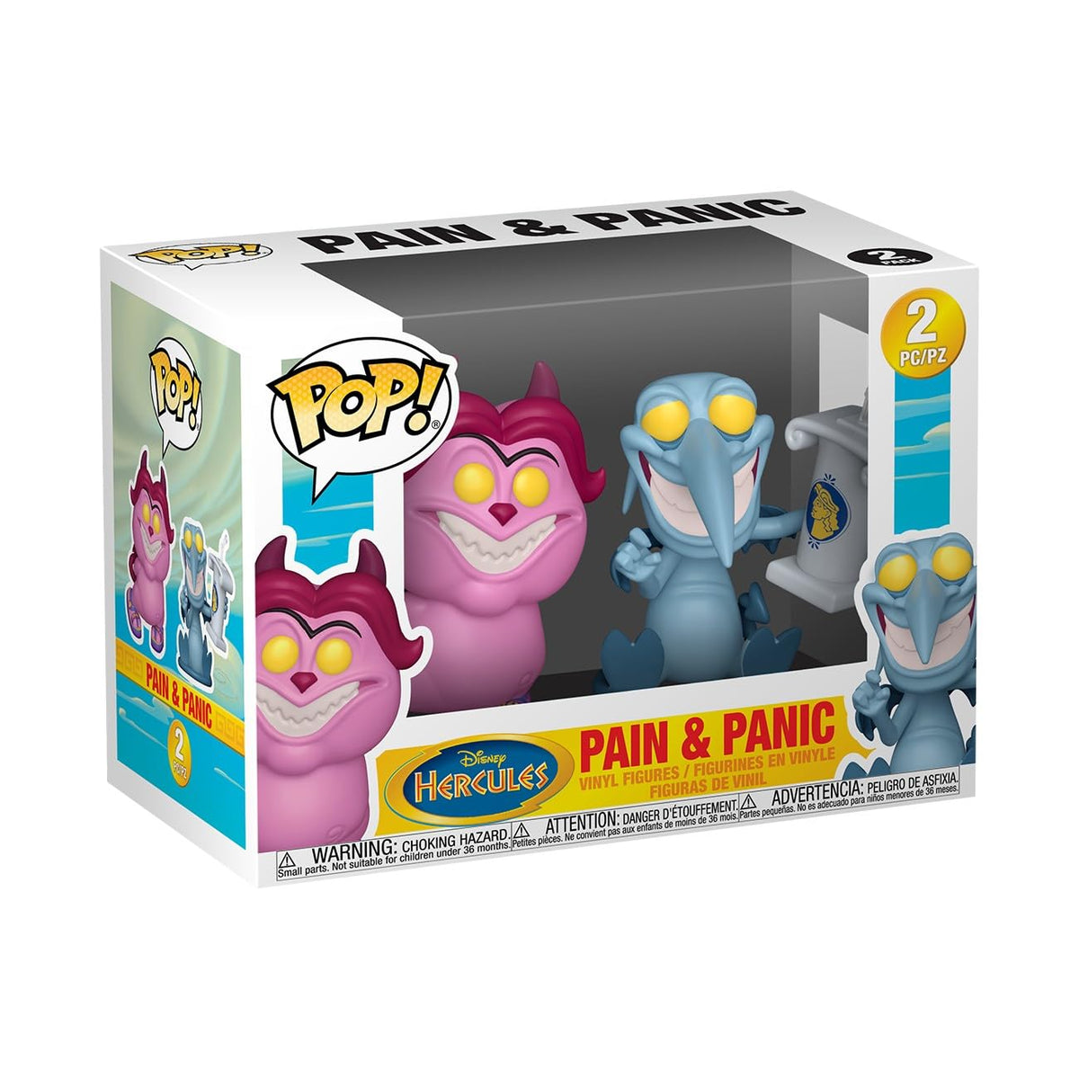 100% authentic Funko POP! set featuring Pain & Panic from Disney's Hercules, ideal for collectors and fans.