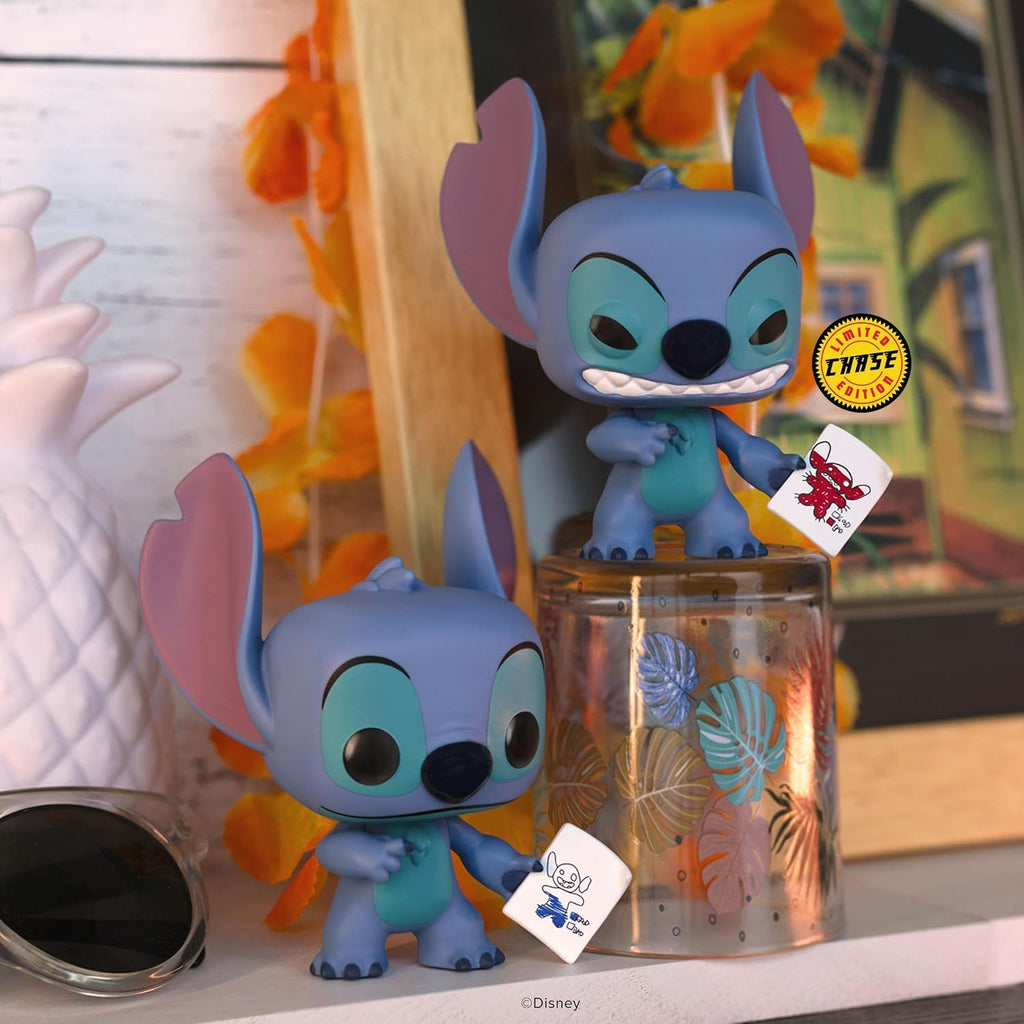 Funko POP! Stitch from Lilo & Stitch, featuring two variants, showcasing vibrant colors and fun expressions. Verified by CuratCart.