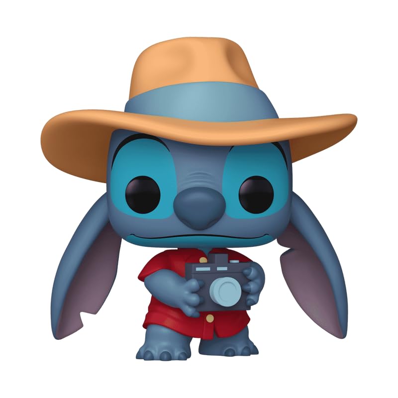 Get the Funko POP! Disney Lilo & Stitch Tourist figure featuring Stitch with a camera and hat. Available online now.